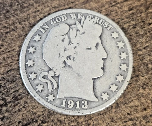 1913-S Silver Barber Half Dollar