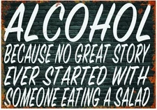Alcohol Bar Tin Metal Signs Plaque Gift Fun Plaque Man Cave 8 X 12 Inch