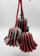 Vintage Needlepoint Plastic Canvas Christmas Bells