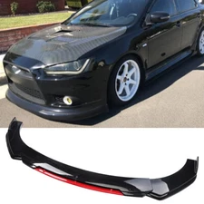 For For 09-15 Mitsubishi Lancer Red Front Bumper Lip Splitter Spoiler Body Kit