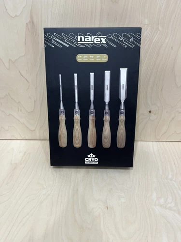 Narex 5 Pc Boxed Set of Richter Extra Bevel Edge Chisel 1/4, 3/8, 1/2, 3/4 & 1"