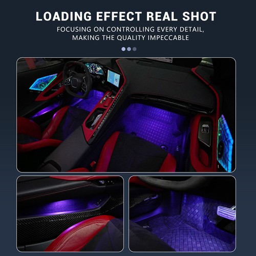For Corvette C8 Coupe 2020-25 Car Ambient Lighting System Smartphone App Control - Foto 8 di 16