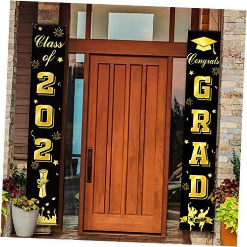 Graduation Porch Sign Class of 2021 Congrats Grad Decorations, Graduation Black - Bild 8 von 8