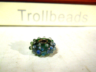 Elfbeads  925 Sterling Silver Core Glass TURQUOISE DEWDROPS Trollbeads