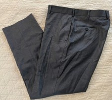 Brooks Brothers Made in USA Regent Fit Flat Front Wool Trouser in Gray 37 248