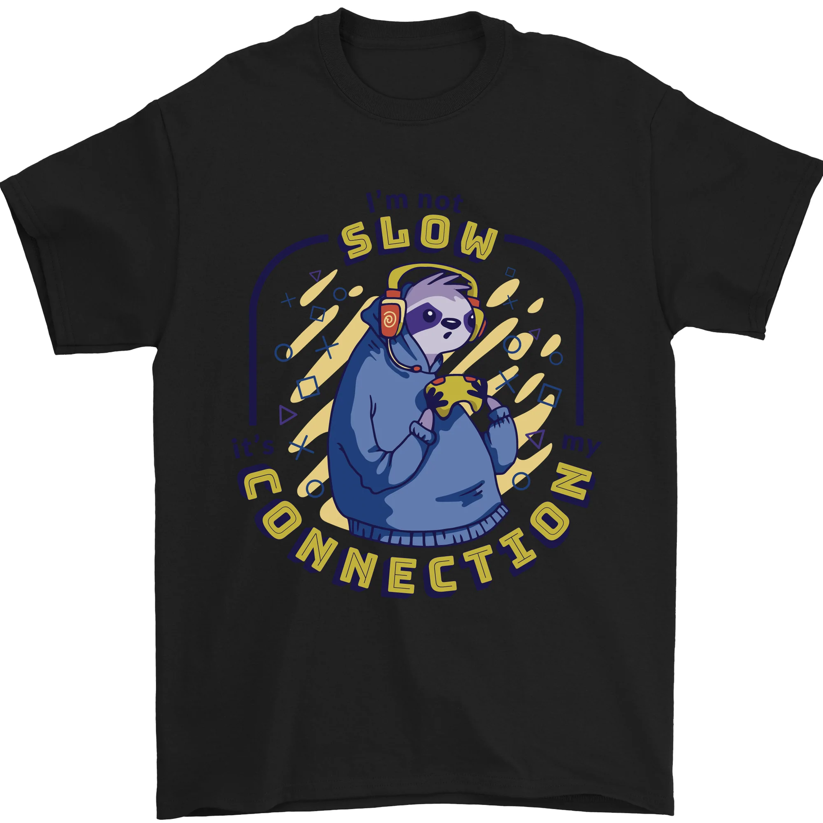 Sloth Im Not Slow Funny Gaming Gamer Mens T-Shirt 100% Cotton