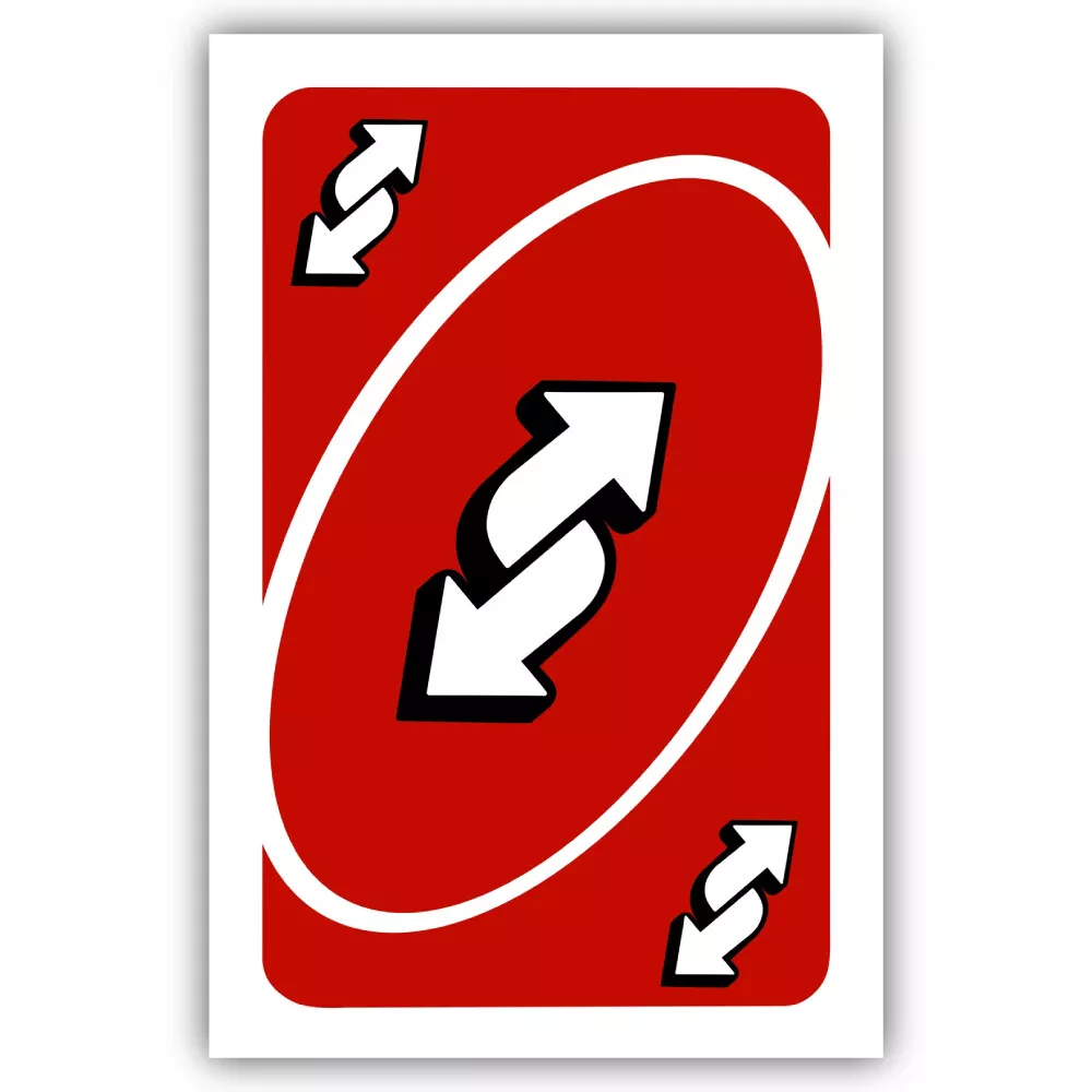 uno revers, uno out, card games - Uno Reverse - Sticker