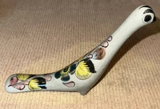 Vintage Mexican Folk Art Pottery Long Neck Blue Tonala Bird 8" 