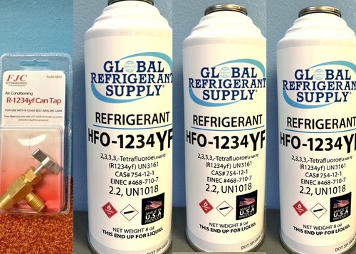 HFO, R1234yf Refrigerant Automotive A/C, 3 Can Recharge Kit