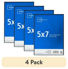 (4 pack) 5x7 Front Loading Tabletop / Wall Picture Frame, Black