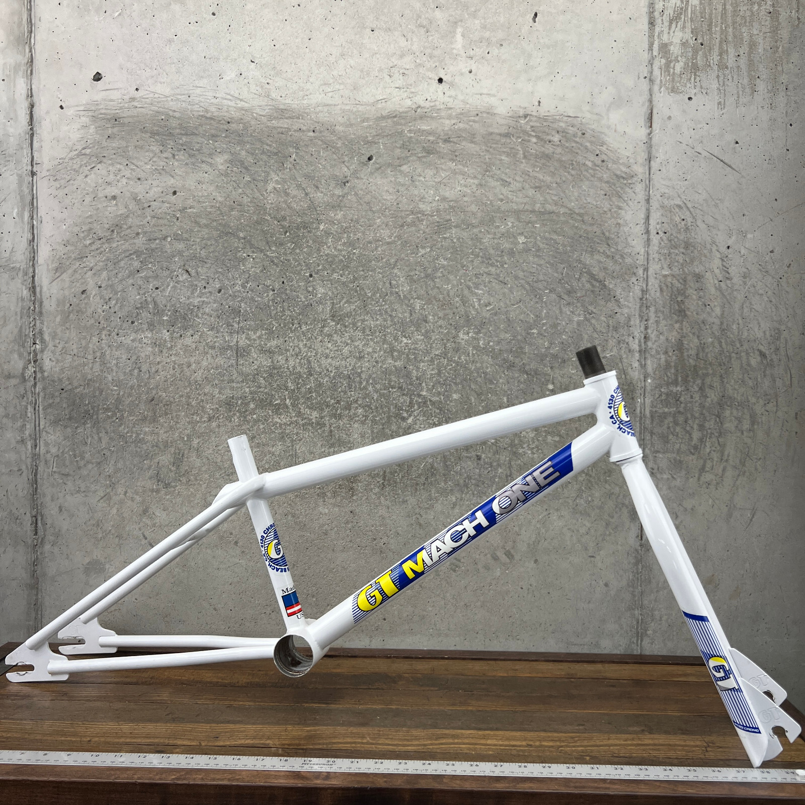 GT Mach One Old School BMX Frame Set USA 4130 Bubble Font Sloped Fork