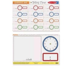 New Lot of 6 Melissa  Doug Telling Time Reusable Learning Mats 5036
