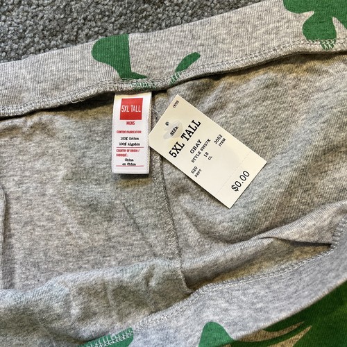 NWT Mens 2 Pc Pajamas Long Sleeve Novelty Shamrock Gray Green Target Sz 5XL Tall - Picture 7 of 8