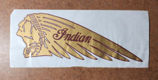 Vtg INDIAN Chief Motorcycle Tank Decal 11" - Gold