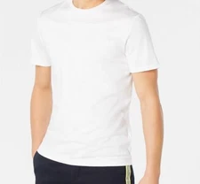 $174 Calvin Klein Mens White Cotton Crew-Neck Short-Sleeve Logo Jersey T-Shirt S