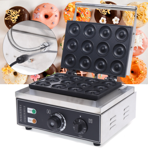 12pcs Commercial Electric Mini Doughnut Donut Machine Maker Baker Nonstick 1550W - Bild 14 von 17