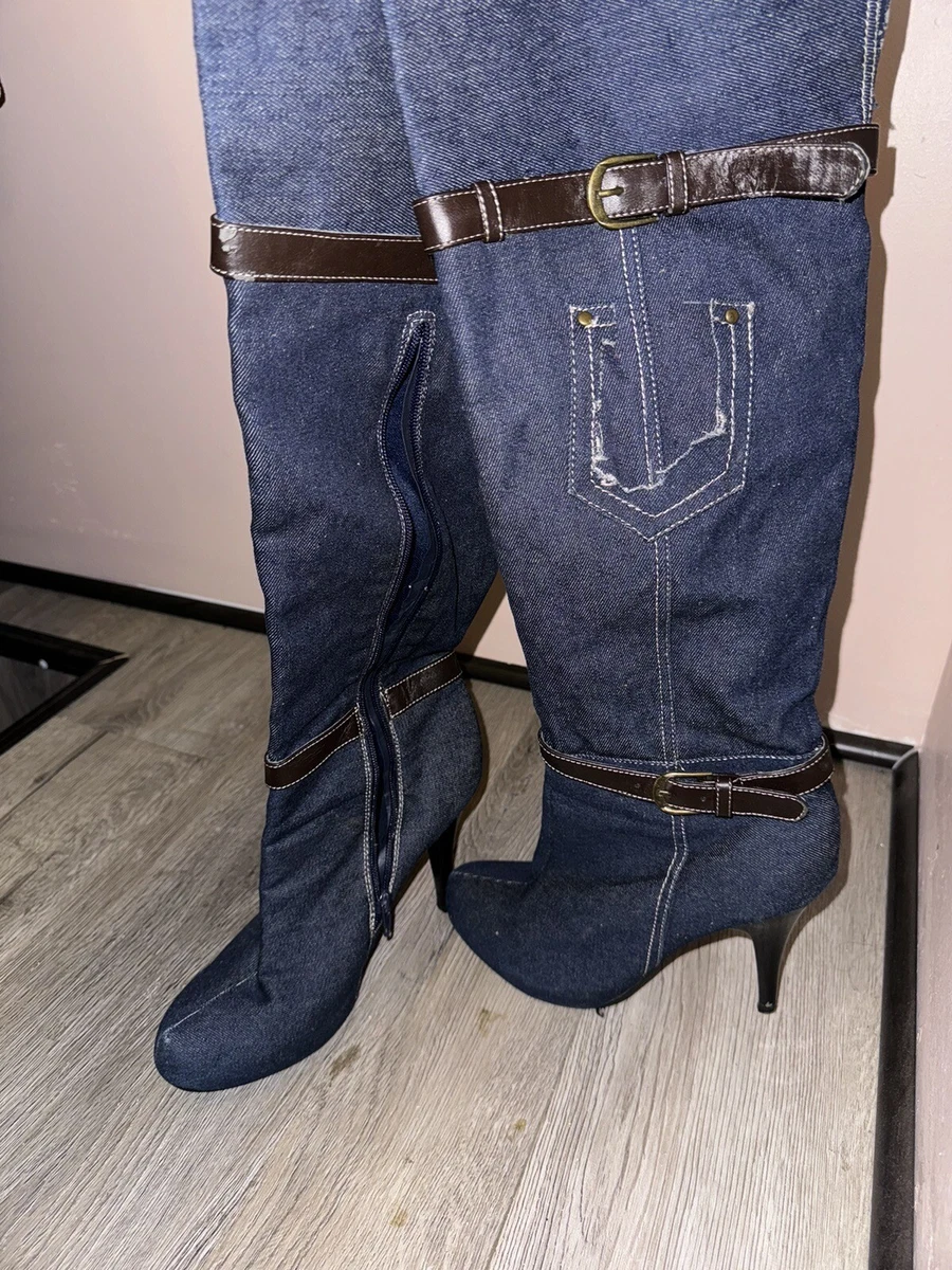 Women's Fashion Zipper Knee-High Thin Heel Boots Black Solid Color Over Knee High Long Boots 5f48b00f5e37c00b2dae456c