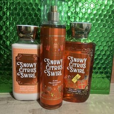 Bath Body Works Snowy Citrus Swirl Fine Fragrance Mist,lotion Gel Set 8 oz