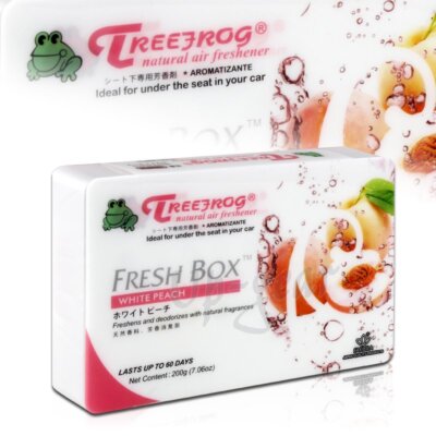 White Peach Tree Frog Natural Extreme Car Air Freshener Fresh Box 1PC