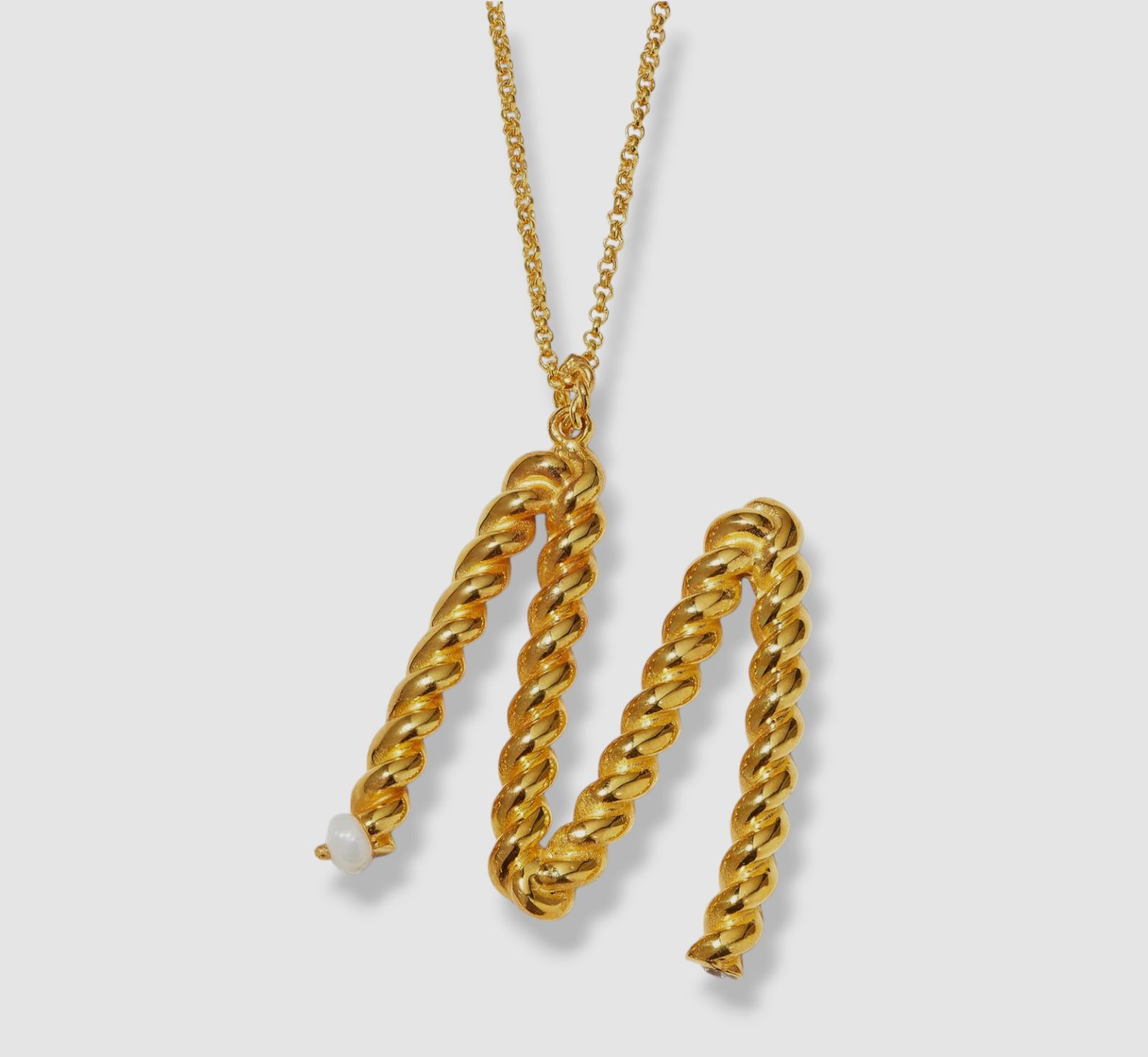 "$234 Joanna Laura Constantine Women's 18k Gold Plated Alphabet \"M\" Necklace"