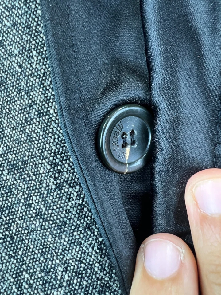 Canali SILK Wool Overcoat Size 50 M/L Designer Men's Coat Made in Italy Gray - Image 4 of 4