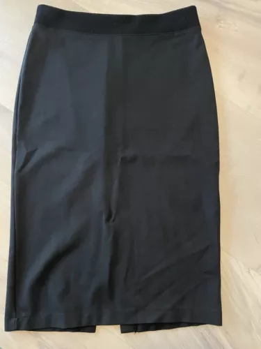 Banana Republic Black Ponte Knit Pencil Skirt Pull On Stretch Waist, Size S