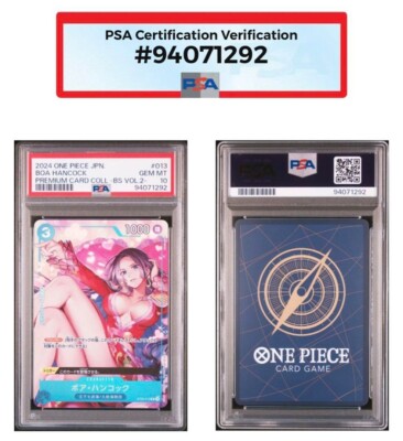 PSA 10 ONE PIECE Card Game BOA HANCOCK PREMIUM CARD COLLCTION VAL2