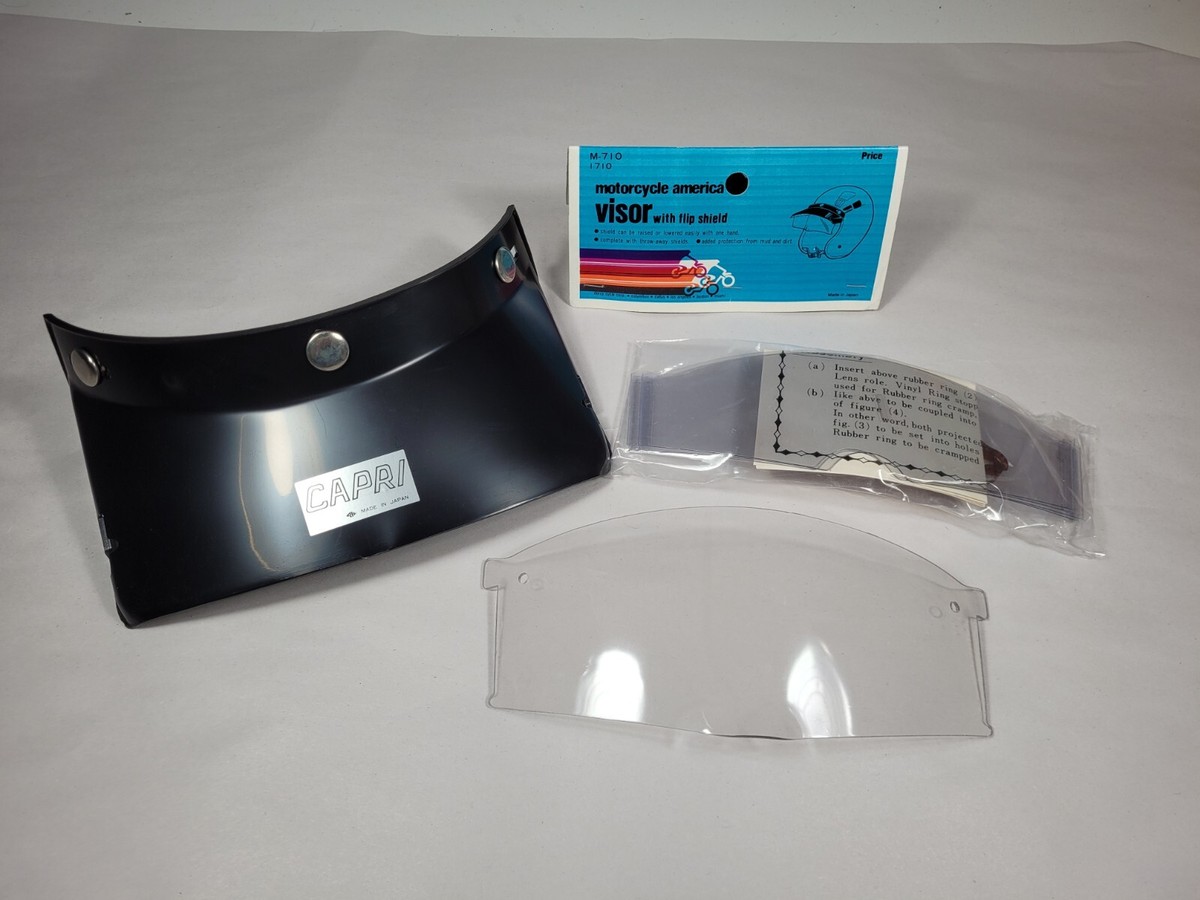 NOS 1970's Motorcycle Helmet Visor with Flip Up Shield, Bell Buco