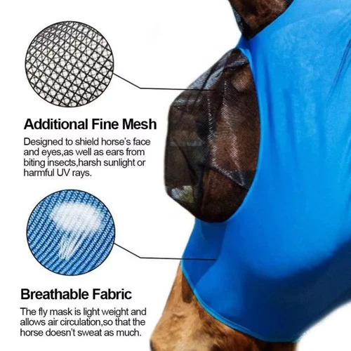 Anti-mosquito horse hood protection and breathable insect mosquito horse mask UV - Picture 10 of 33