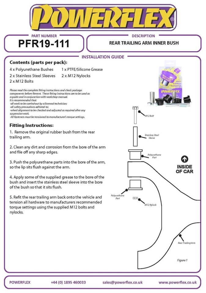 Powerflex Bracci Posteriori Interni Per Ford Escort RS Cosworth 92-96 PFR19-111 - Immagine 3 di 4