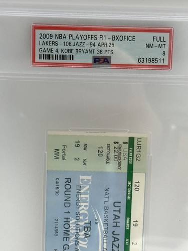 2009 NBA Playoff Utah Jazz Ticket Kobe Bryant 38p Lakers Finals Season PSA POP3 - Picture 2 of 9