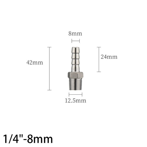 Stainless Steel Male Thread Fitting Straight Barb Hose Tail Connector 6mm~50mm - Picture 17 of 58