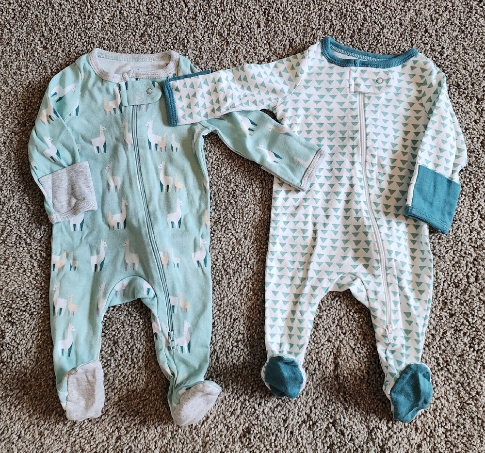Cloud Island Llama Footie Sleeper Size Newborn 2-Pack Excellent Condition  