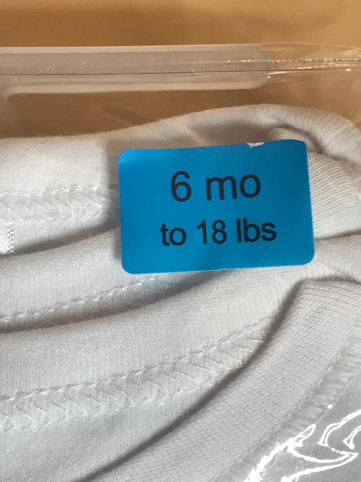 Body de manga corta de algodón para bebé blanco (paquete de 3) de 6 meses a 18 libras Foto 3 de 4