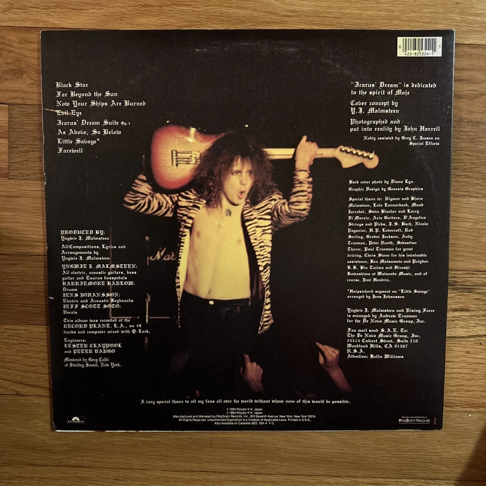 Yngwie J. Malmsteen Rising Force 1984 Vinyl Polydor 422 825 324 Play Tested VG + - Image 2 of 3