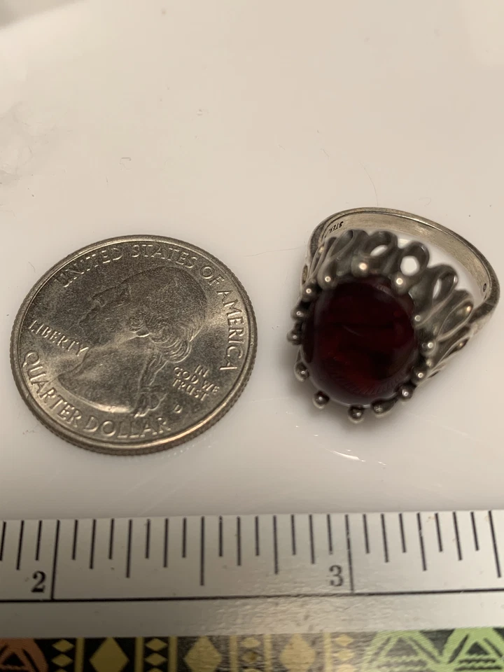 Kabana Sterling Silver Magenta Paua Abalone Gemstone Ring Size 8 * - Image 3 of 3