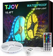 Waterproof LED Light Strips 16.4Ft, IP65 Outdoor LED Strip Lights Waterproof wit