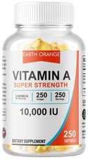 Vitamin A 10,000iu Gluten Free  Non-GMO 250 Softgels
