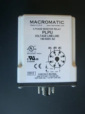 NEW MACROMATIC PLPU 3 Phase Monitor status loss relay 190-500V AC voltage SPDT