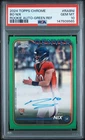 2024 Topps Chrome Bo Nix Rookie On Card Auto Green Refractor /99 PSA 10 Broncos