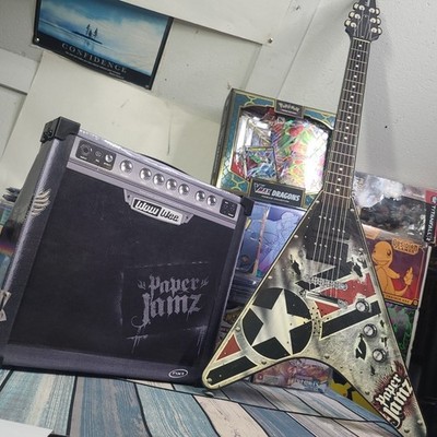 Paper Jamz Instant Rock Star Guitar And AMP Full Working Order  