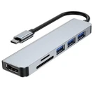 6 in 1 USB C Dongle Type C Hub to HDMI with 4K Output, SD/TF Card Reader USB 3.0