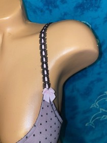 Victoria&rsquo;s Secret Sexy little Things Black Pink Polka Dot Push Up Demi Bra 34A