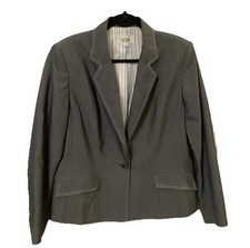 Women s LE SUIT Sz 14 Gray Business Blazer Jacket Single Breasted Lined.