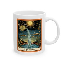 Aquarius Astrology Mug, Zodiac Gift for Girlfriend or Wife