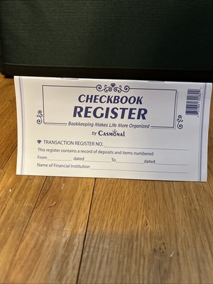 Checkbook Register with calendar on back-sale