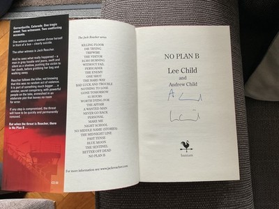 No Plan B Jack Reacher - Lee & Andrew Child DOUBLE SIGNED Hardback sprayed edges
