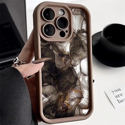 Hülle für iPhone 17 16 15 Pro Max 14 13 12 Stoßfest Weich Silikon Marmor Cover
