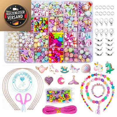 DIY Schmuckkette Bead Set 24 Farben Kinder Schmuckmachen