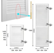 NATURAL Wood or WHITE Wave FRONT DOOR Louvre Cupboard Wardrobe Slatted + HINGES